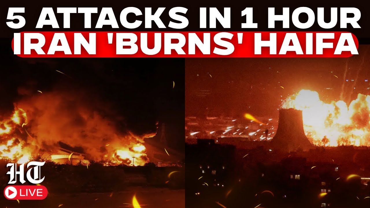 Iran-Israel War Live | Missile Hits Haifa As Iran Fires 5 Attack Waves In 1 Hr| Panic in Israel!