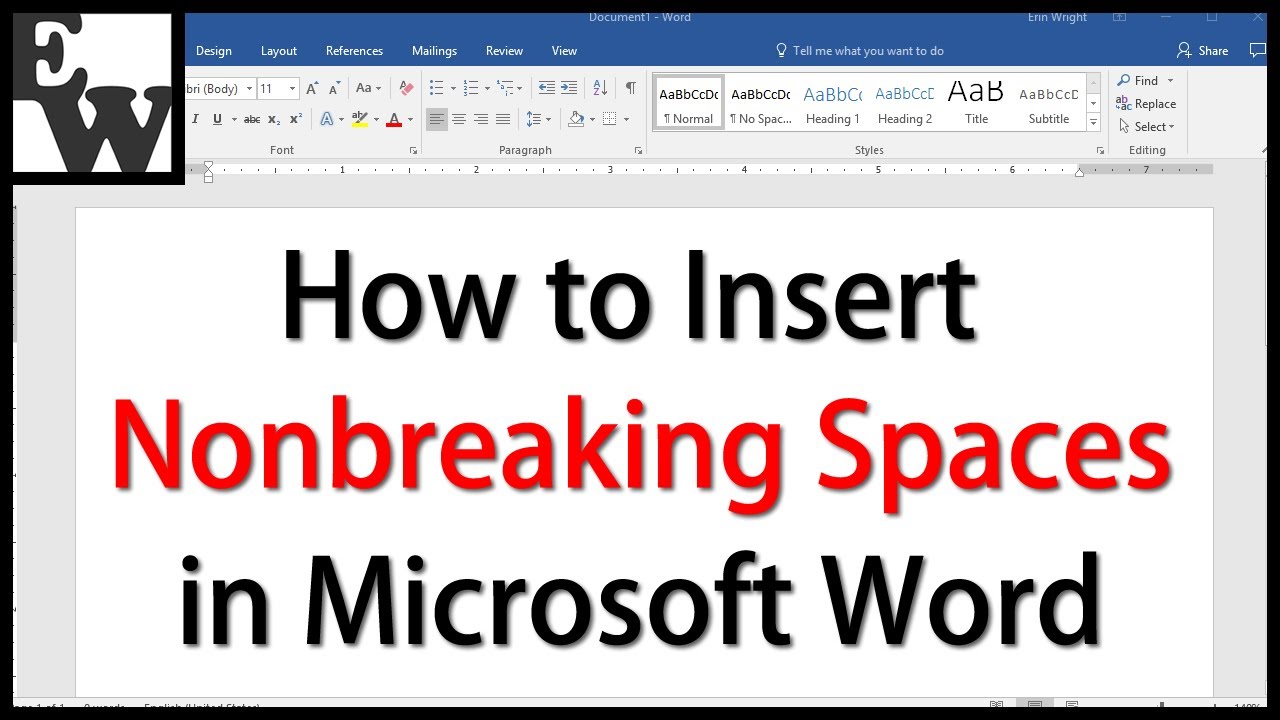 How to Insert Nonbreaking Spaces in Microsoft Word