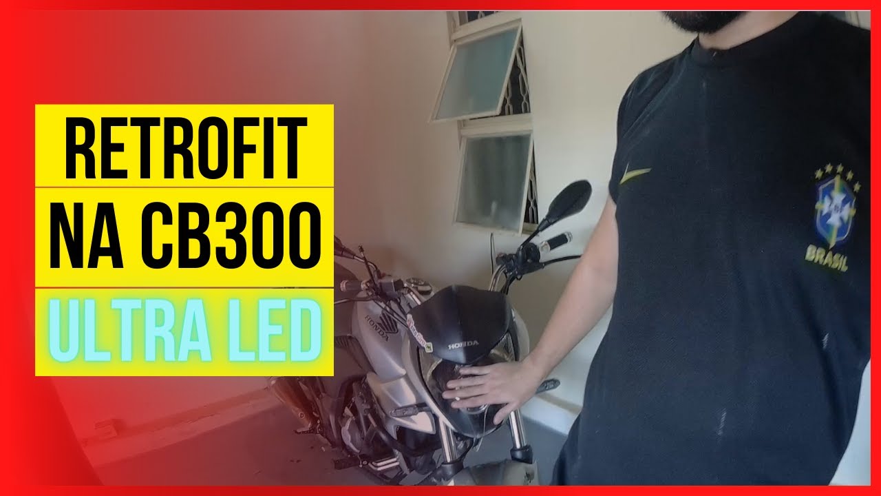 COMO FICOU O RETROFIT NO FAROL DA CB 300 - 2023 - ULTRA LED DAWNKNIGTH K5C 4300K