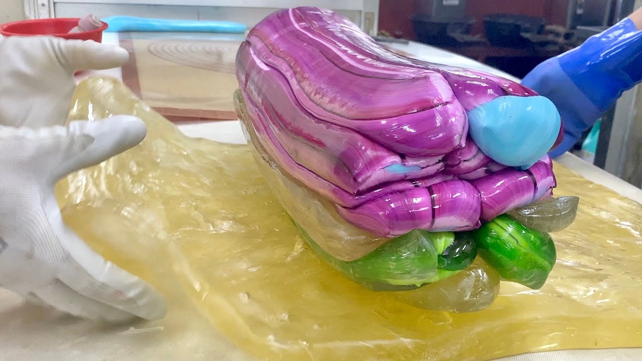 【製造風景】あじさい飴の製造（ぶどう味）／How to make Japanese handmade candy/Hydrangea/Grape flavor