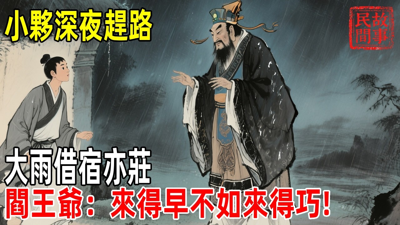 小夥深夜趕路，大雨借宿亦莊。閻王爺：來得早不如來得巧!【壓箱底的舊事】#故事#民间故事#故事会#民間故事#故事會#温馨故事#民间传统故事