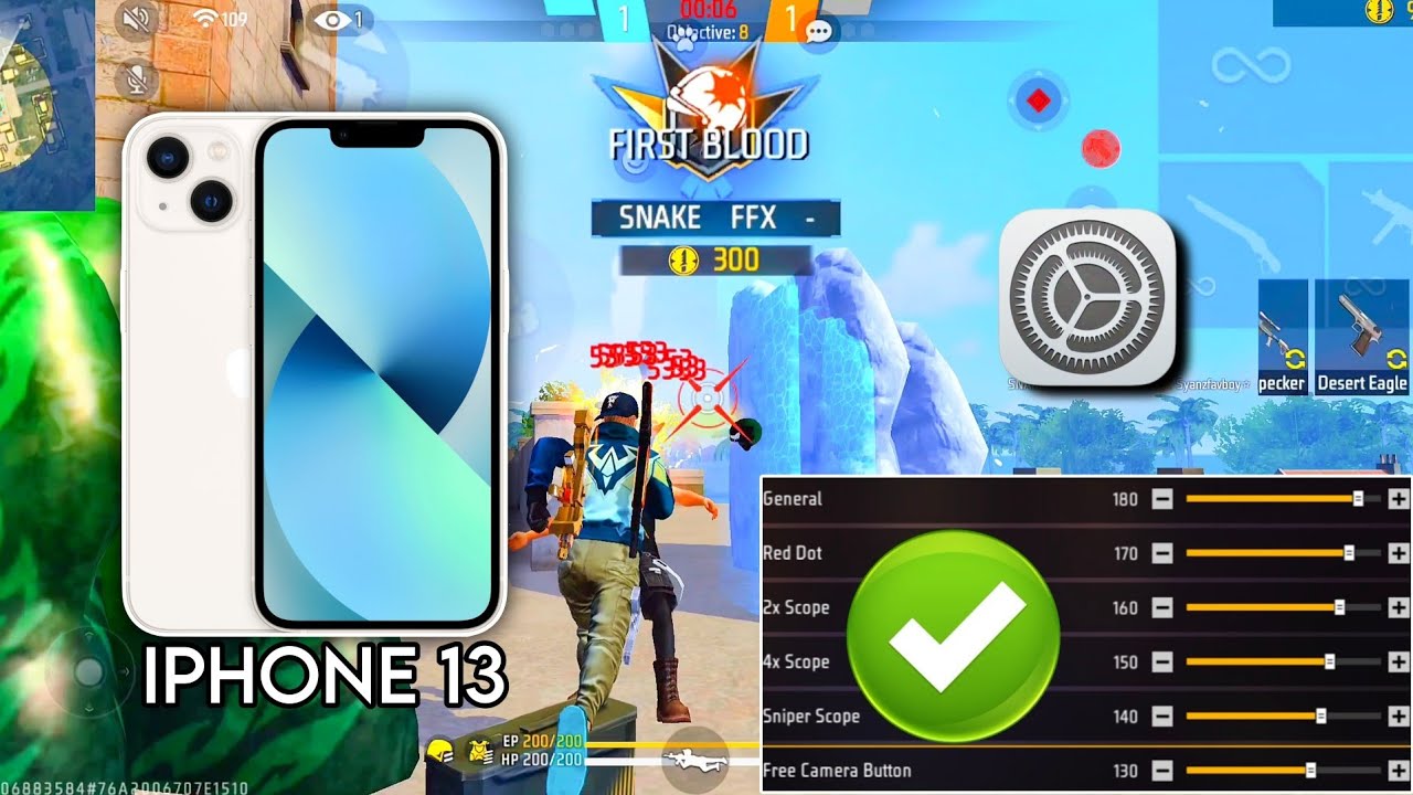 iPhone 13 free fire sensitivity setting ⚙️ | iPhone 13 free fire headshot setting ⚙️
