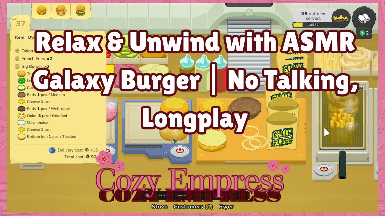 Cozy Gameplay 🍔 ASMR Galaxy Burger | No Talking Longplay