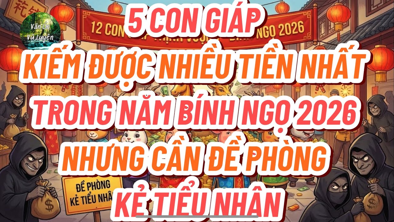 5 con giáp kiếm được nhiều tiền nhất trong năm Bính Ngọ 2026, nhưng cần đề phòng tiểu nhân