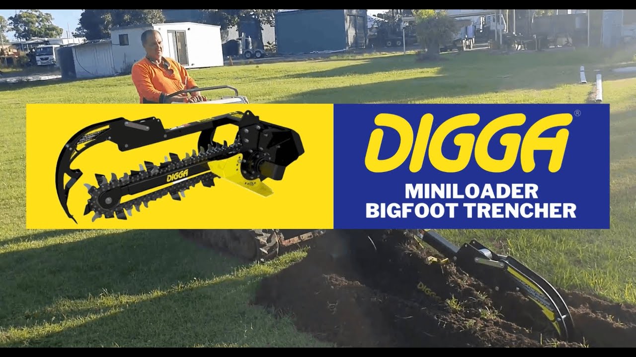 Digga Bigfoot Trencher -  Mini Loader #earthmovingwarehouse #miniloader #trencher #bobcat