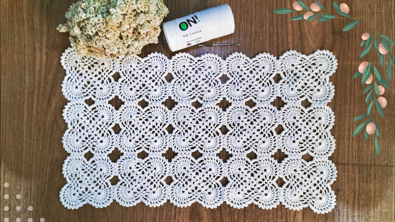 9x9cm Tutorial Taplak Rajut Persegi 