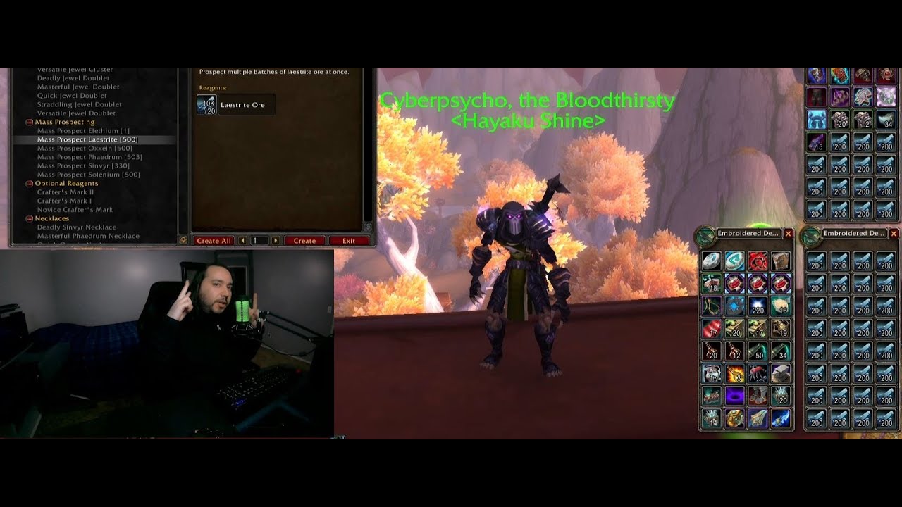 WOW Shadowlands Gold Making Prospecting 10,000 Laestrite Ore With Results