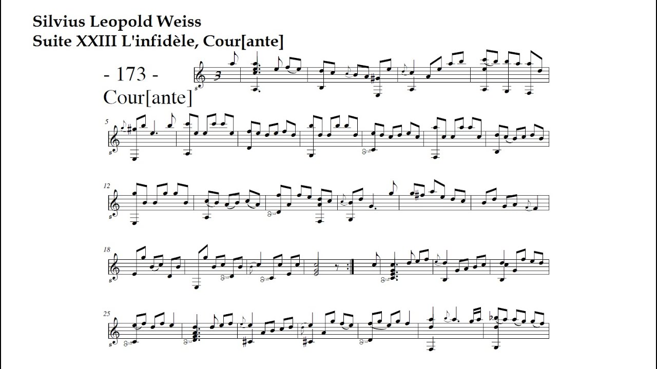 S. Weiss. Suite XXIII L'infidèle, Courante
