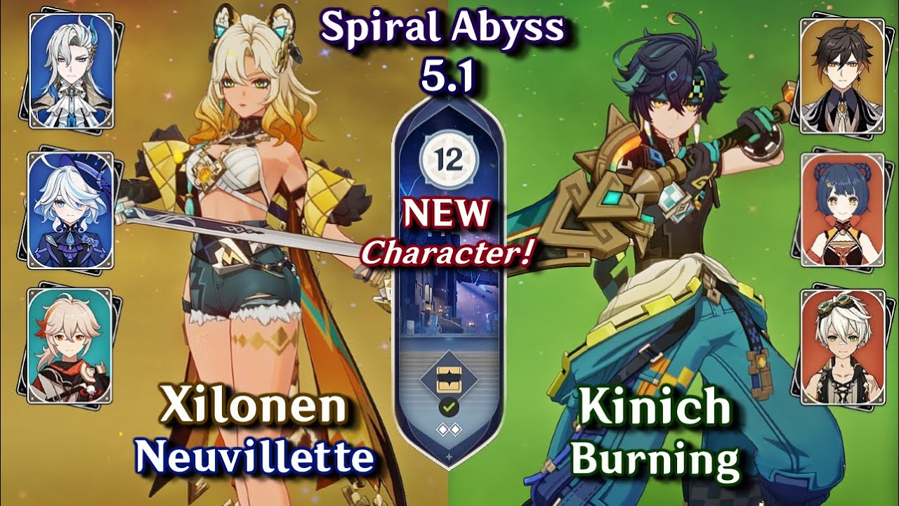 C0 Xilonen is INSANE! C0 Neuvillette Xilonen & C0 Kinich Burning | Spiral Abyss 5.1 | Genshin Impact