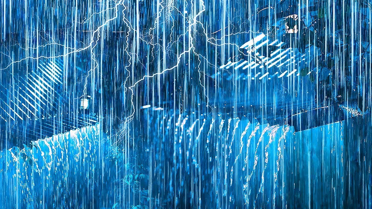 Drift Into Sleep Quickly with Heavy Rain & Thunder Reverberating on a Metal Roof in the Forest