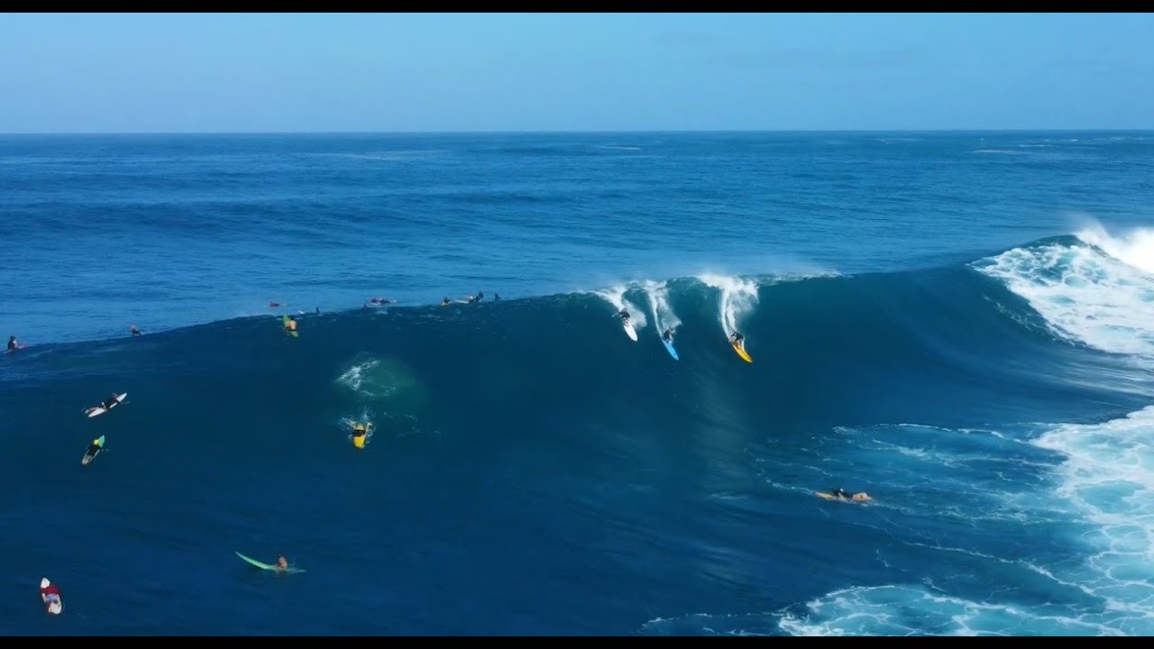 HUGE Waves at Waimea Bay XL Swell 30'+ Super Chill Drone Session and Music :)
