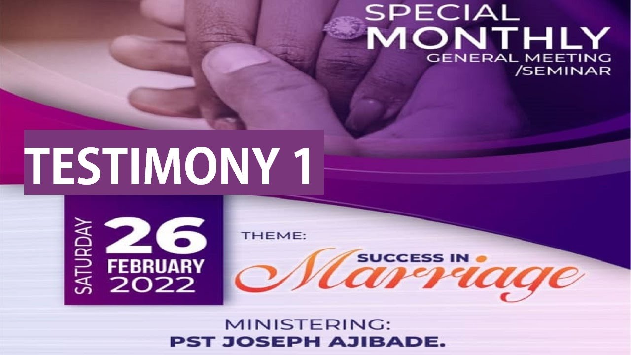 Testimony 1 by  Pst Tonte Davies  at Marriage Seminar 26 2 2022