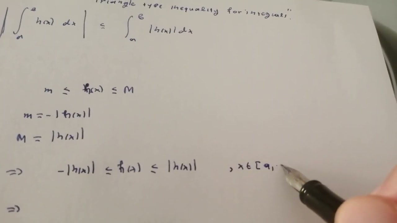 Triangle type inequality for integrals.