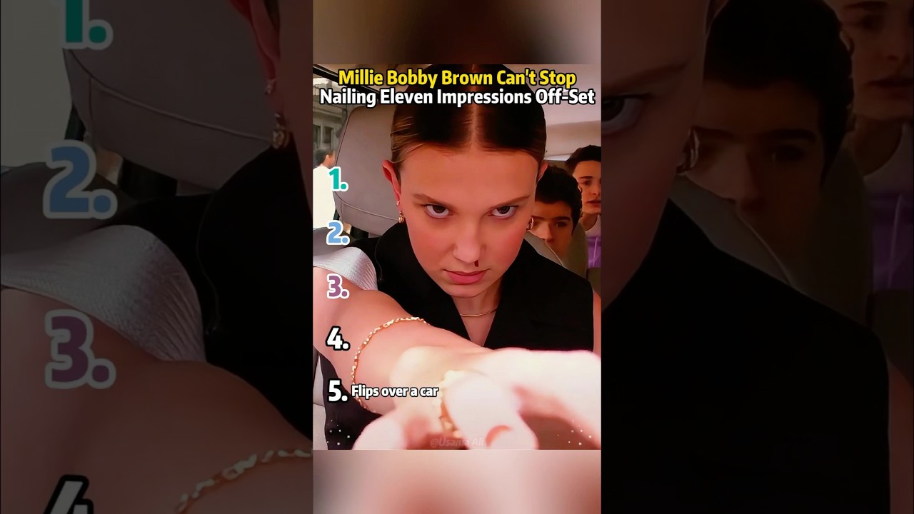 Millie Bobby Brown Can't Stop Nailing Eleven Impressions Off-Set. #MillieBobbyBrown #StrangerThing