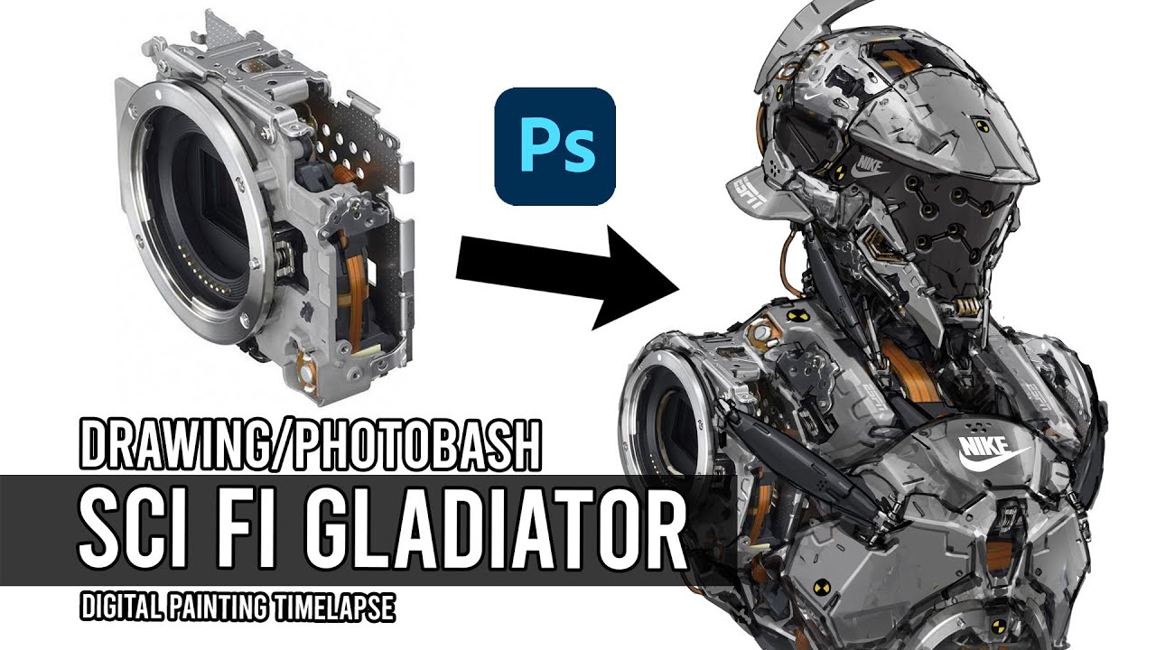 Robo Gladiator - Digital Painting/Photobash exercise