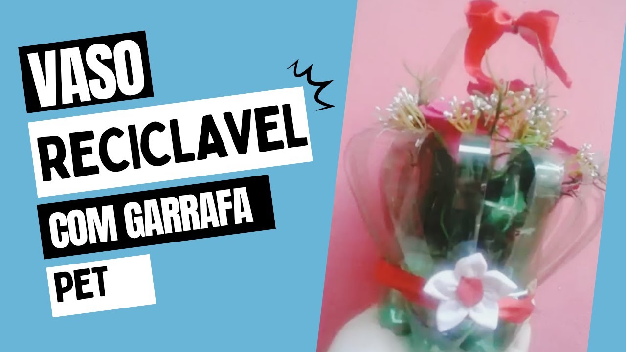 Vaso reciclado com garrafa pet 🌷🌹#vaso #diy #decoracaocriativa #reciclagem #artesanato #dolixoaoluxo