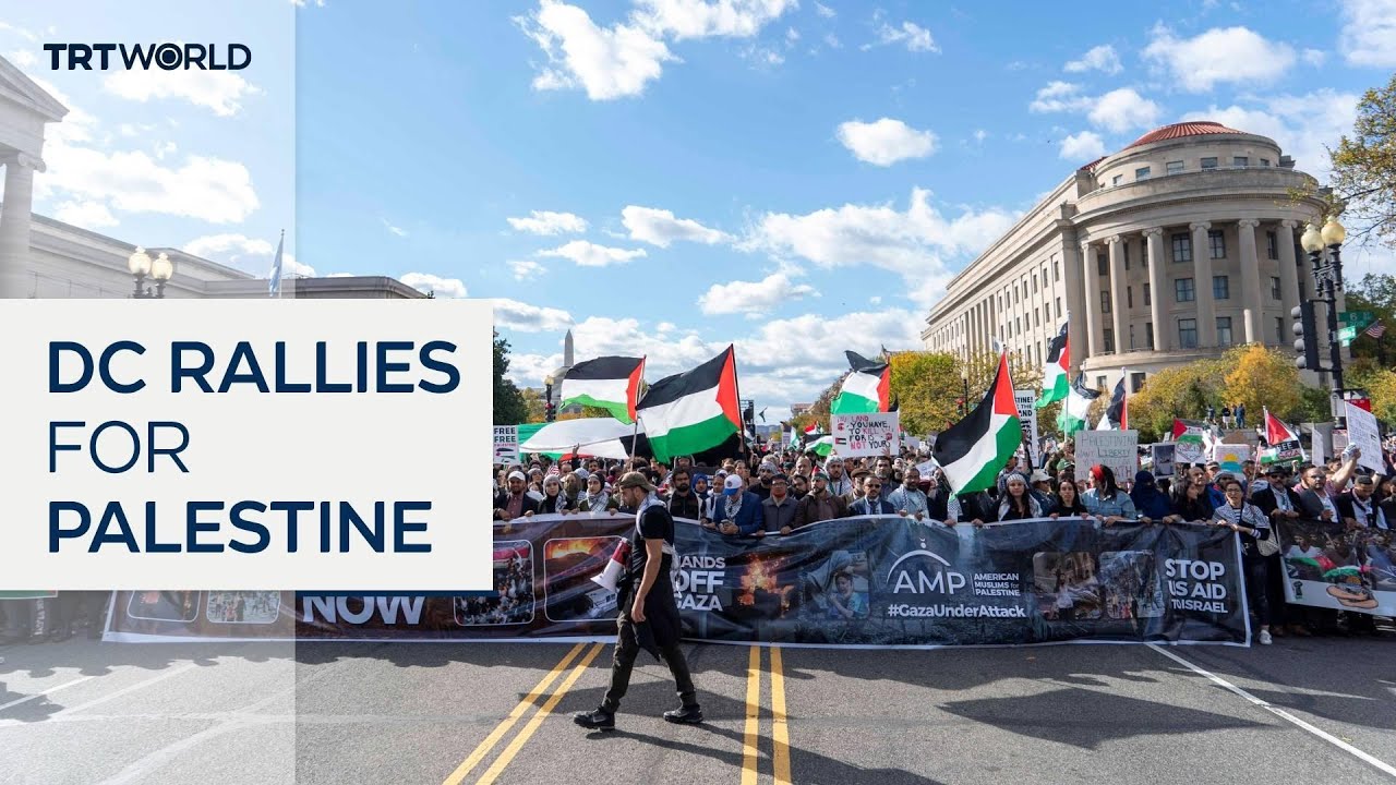 Thousands march in Washington DC calling for an end to Gaza war