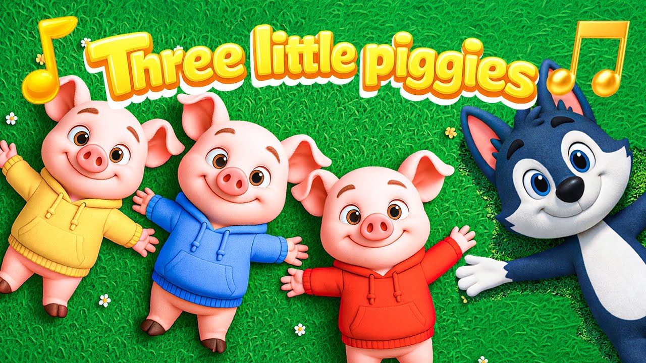 🐷🎵 Three Little Piggies Song | Kids Nursery Rhyme | Percy the Wolf