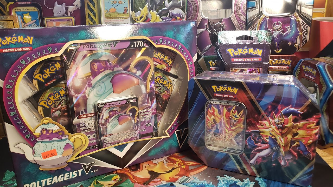 Pokemon card opening - Tea time with ZamazentaV tin and PolteageistV box!