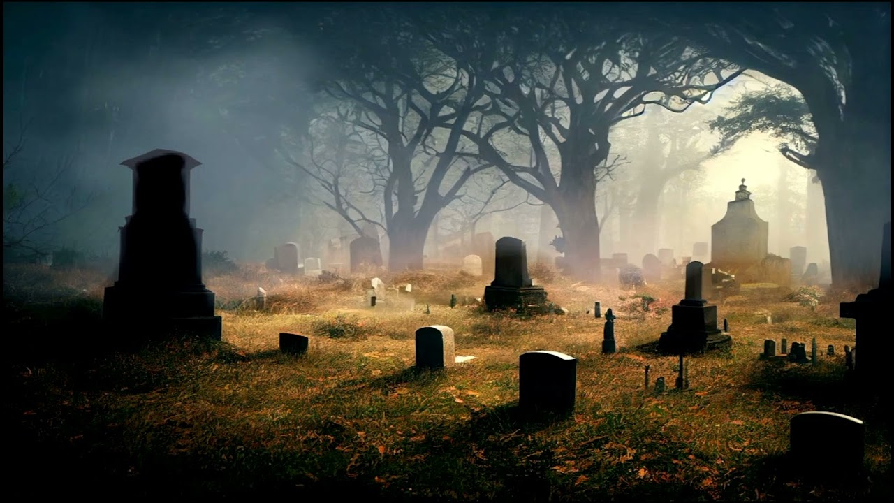 Spooky Graveyard Ambience | Old Tombstones and Fog
