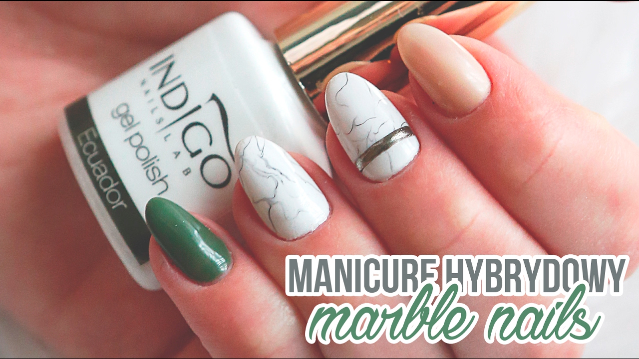 Marmurkowe Zdobienie | Marble Nails |  Manicure Hybrydowy Tutorial