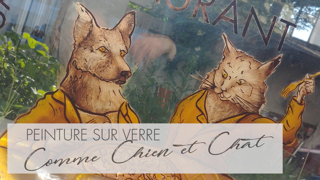 Création d'une enseigne en vitrail et peinture sur verre