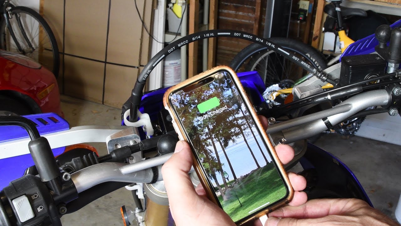 Ultra Slick USB Mount on Yamaha WR250R Dual Sport Adventure Motorcycle