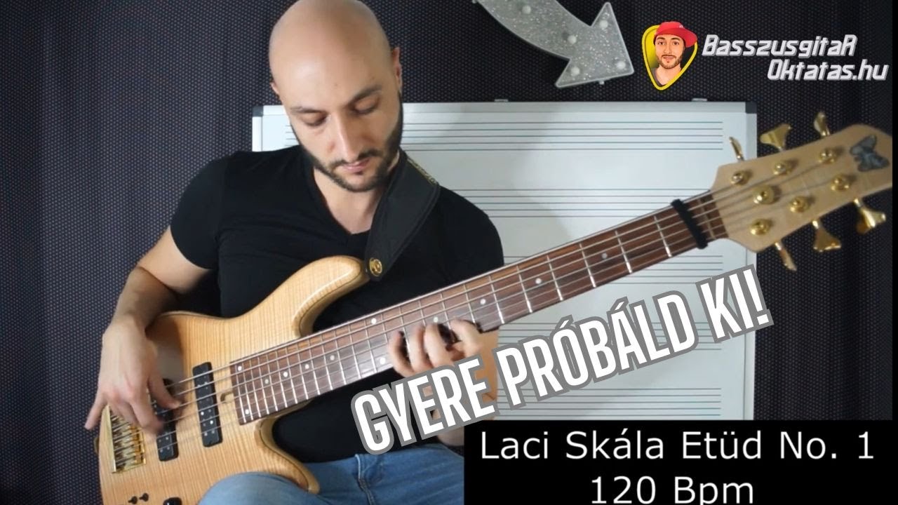 🎸Két Oktávos Dúr Skála Etűd Basszusgitáron! 🎸