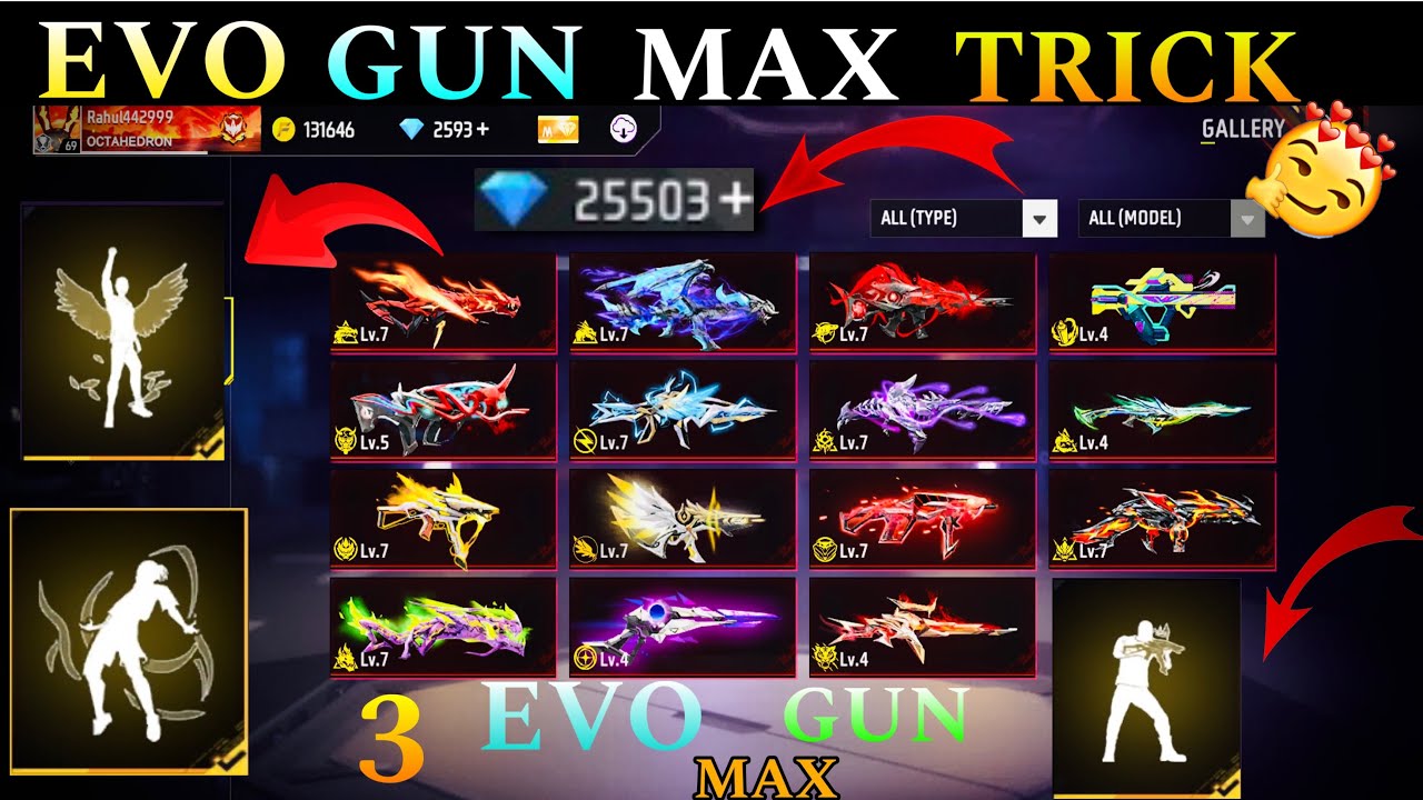 EVO GUN MAX TRICK / UNLIMITED EVO GUN TOKENS TRICK / NEW EVO VAULT EVENT #freefire