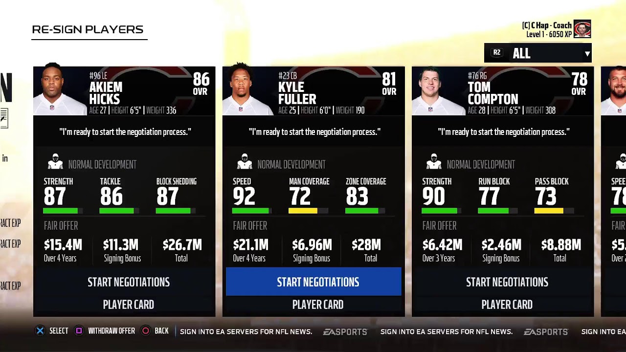 Madden NFL 18 Chicago Bears Rebuild Franchise S1W13