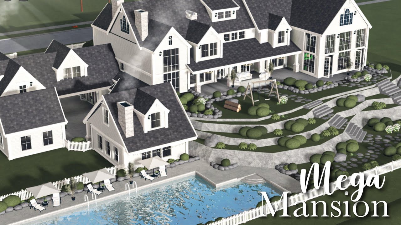 MEGA MANSION BLOXBURG SPEEDBUILD WITH GUEST HOUSE AND POOL (8 BEDROOMS!)