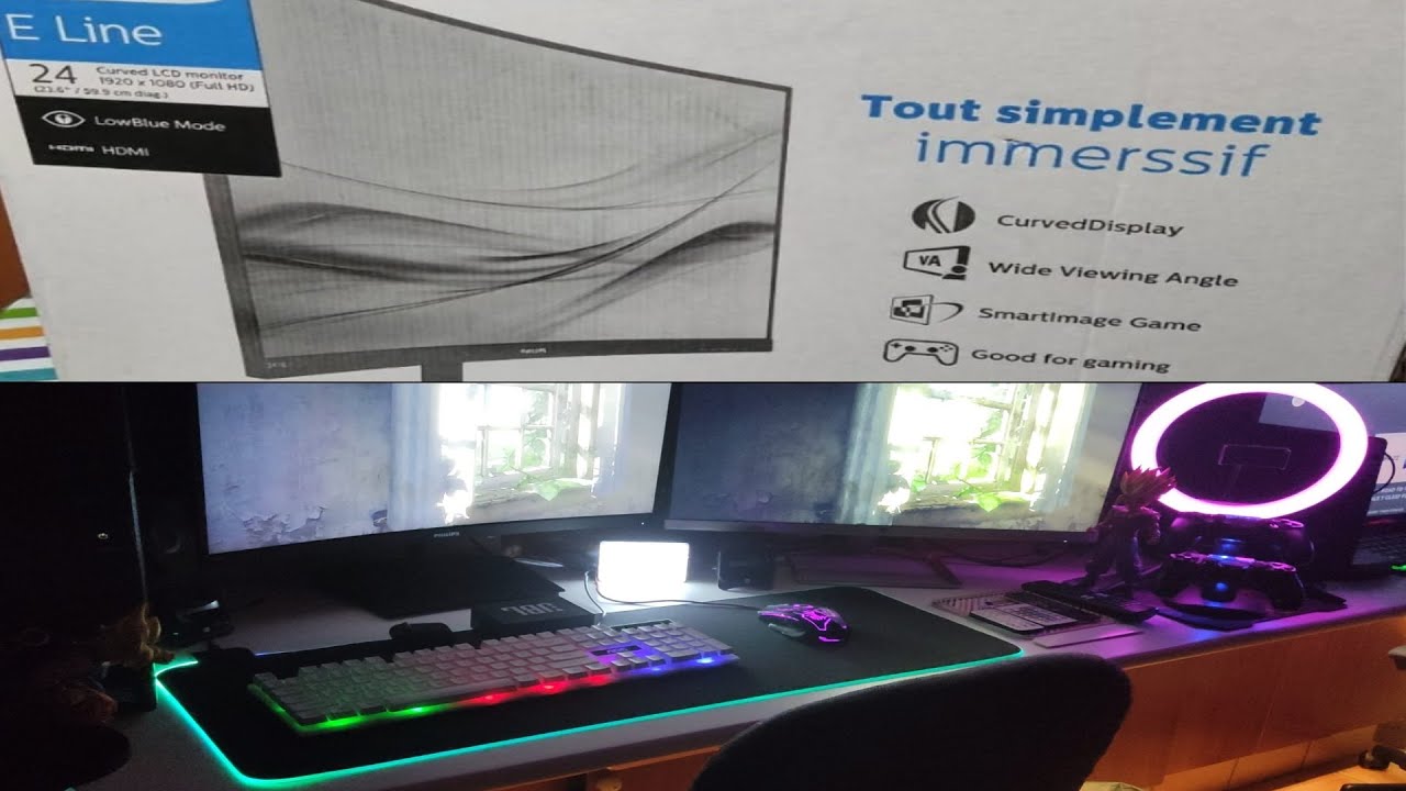 SET UP 2022 Y UNBOXING MONITOR CURVO PHILIPS  241E1SC- 24