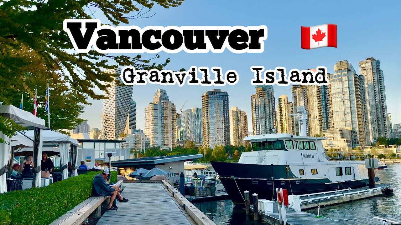 Walking tour around Granville Island in Vancouver Canada / relaxing walk [4K ] Travel 🇨🇦