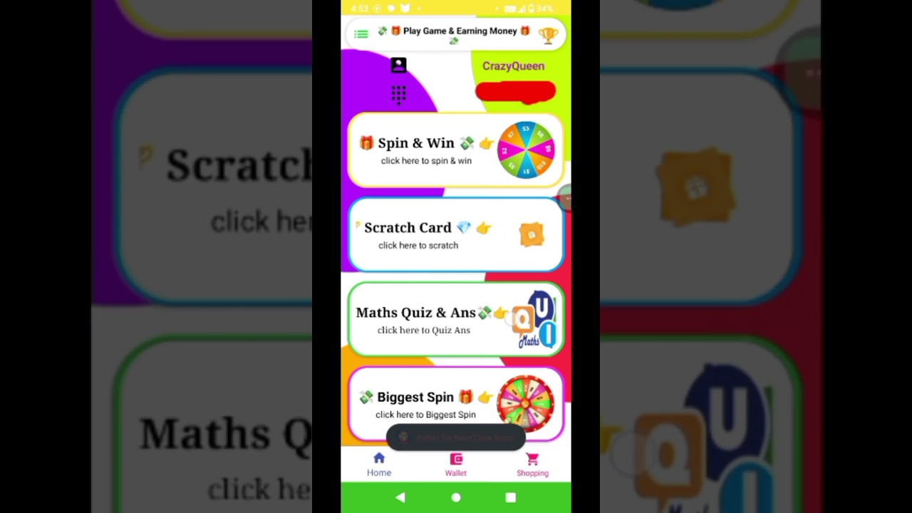 SPIN TO WIN|| SPIN KARO CASH WIN KARO|| @Crazyqueen0308 ||#new #trendingvideos#earning..💥😱