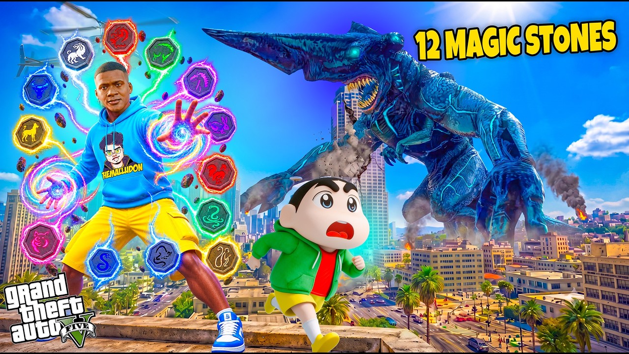 Franklin Finds 12 Magic Stones! 😱 Shindo Becomes a Giant Dragon &ndash; GTA 5 Malayalam