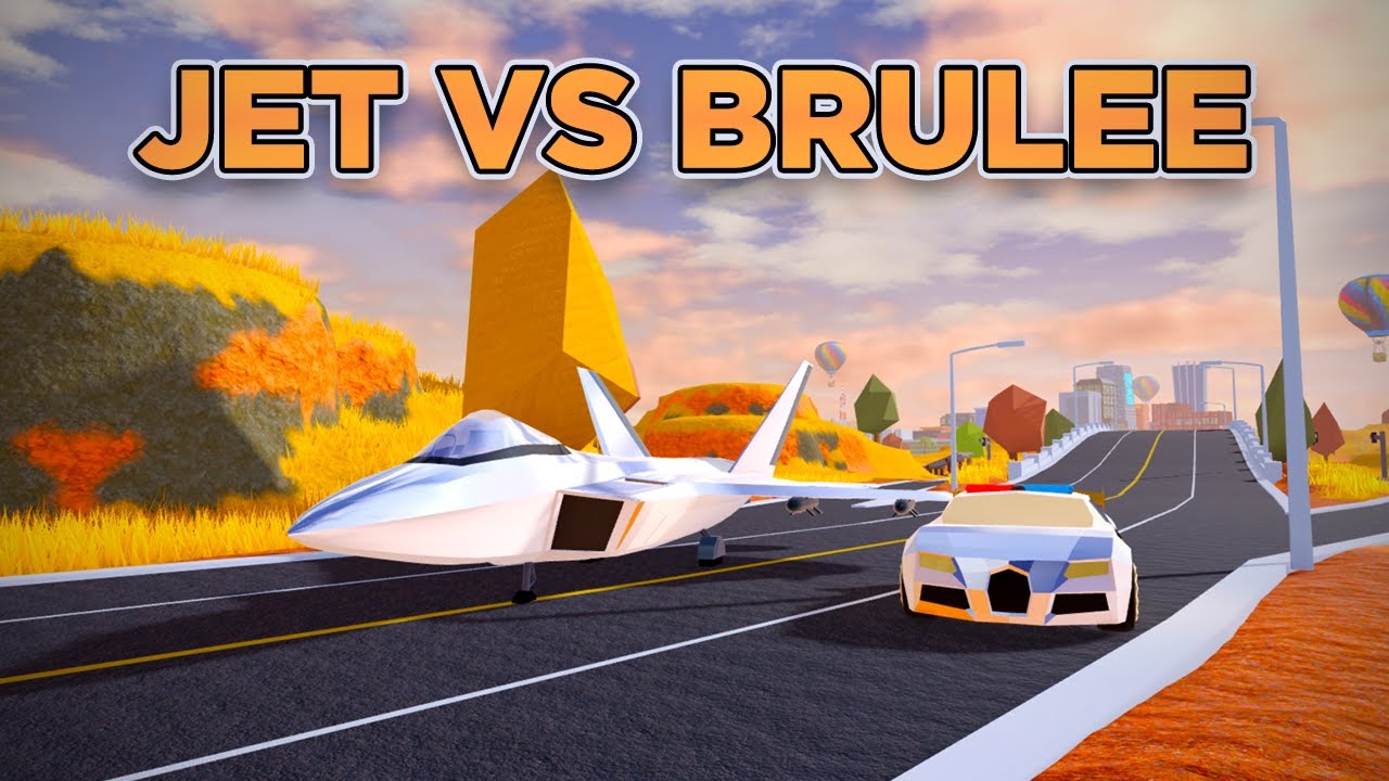 Fighter JET Vs. Brulee Race... (Roblox Jailbreak)