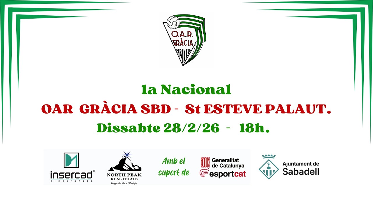 1a Nacional: OAR Gràcia SBD - St Esteve Palautordera