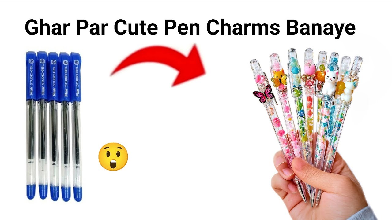 Как сделать брелоки для ручек 🤩 / Самодельные блестящие ручки / Простые самодельные школьные прин...