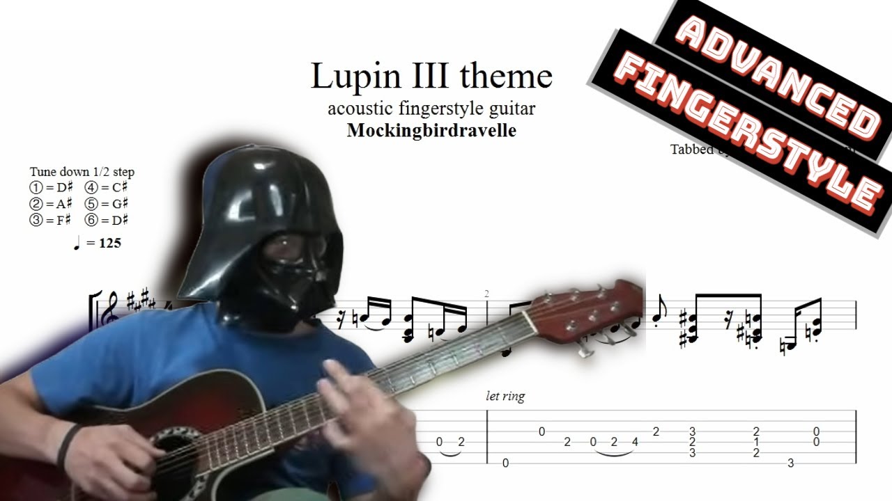 Lupin the third theme TAB - fingerstyle guitar tabs (PDF + Guitar Pro)