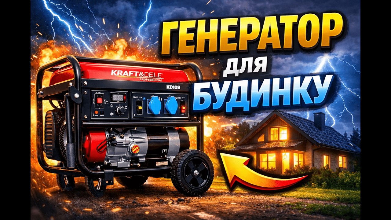 ГЕНЕРАТОР ДЛЯ ДОМА НА 1кВт Kraft Dele KD109 #будинок #дом #генератор #електрика #бензин #diy