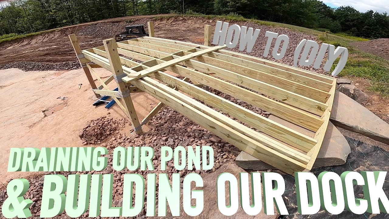 Draining our Pond and BUILDING A DOCK & BEACH (DIY)