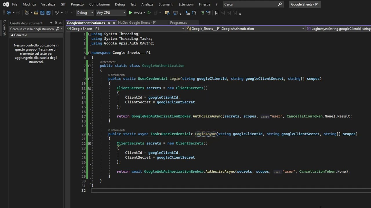 Google Sheets API in C# E1: OAuth2 Authentication and First Sheet Creation