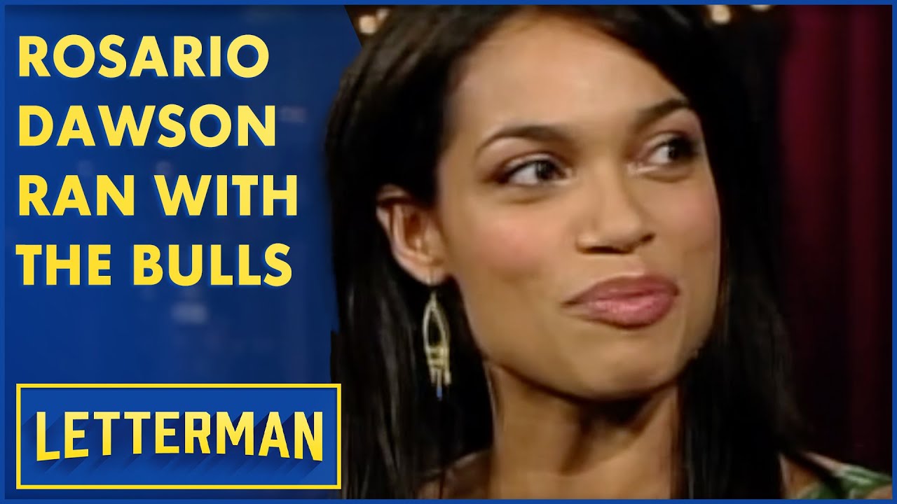 Rosario Dawson Ran With The Bulls In Spain | Letterman