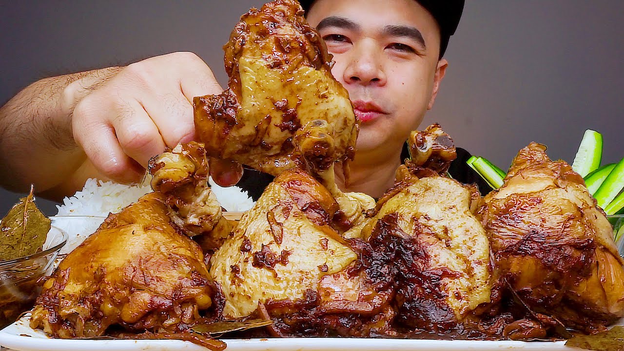 CHICKEN ADOBO | Mukbang Asmr | ALFIE EATS