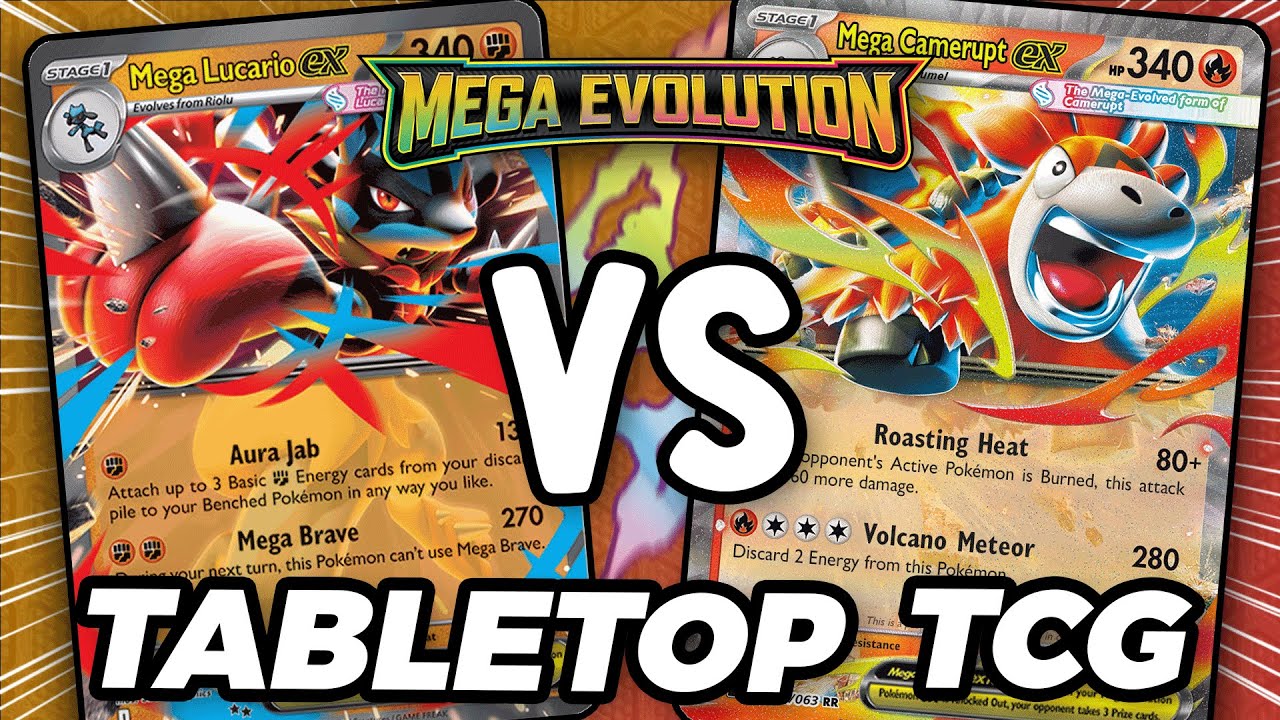 Can Mega Lucario ex Defeat Mega Camerupt ex in this Pokemon TCG Tabletop Match!?