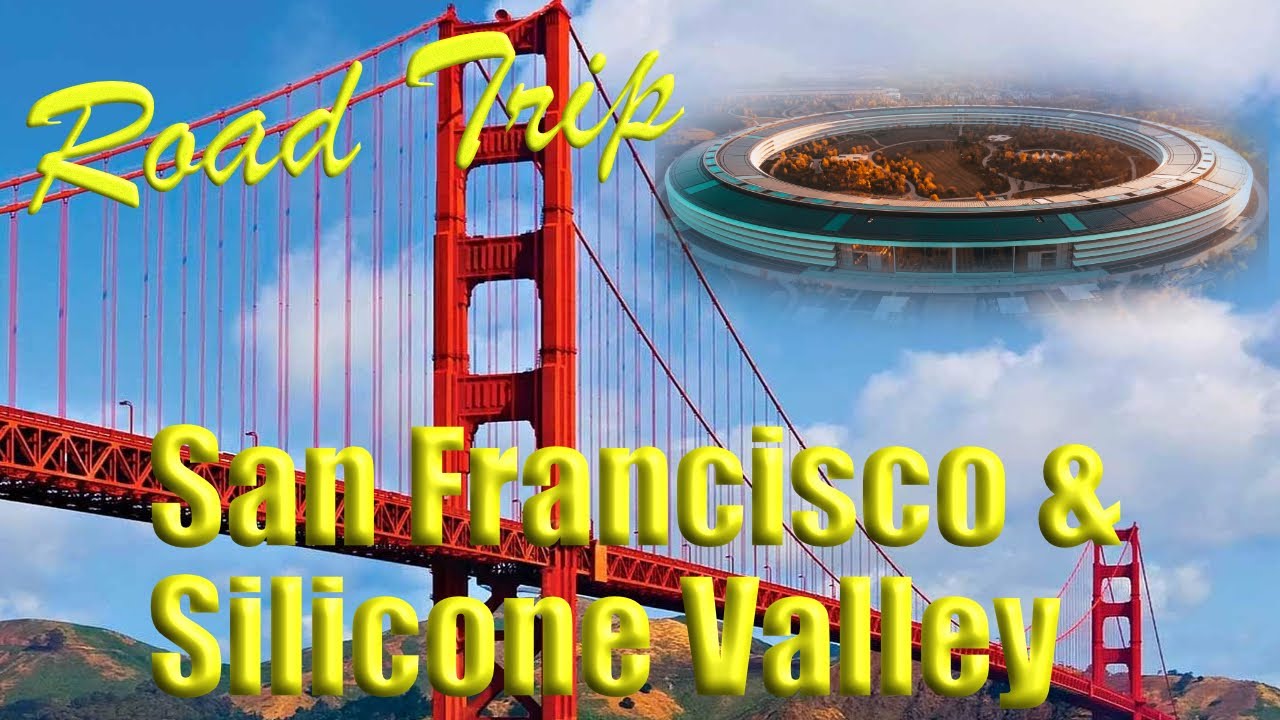 Road Trip Driving San Francisco, Curpetino, Apple Park and onto Santa Cruz