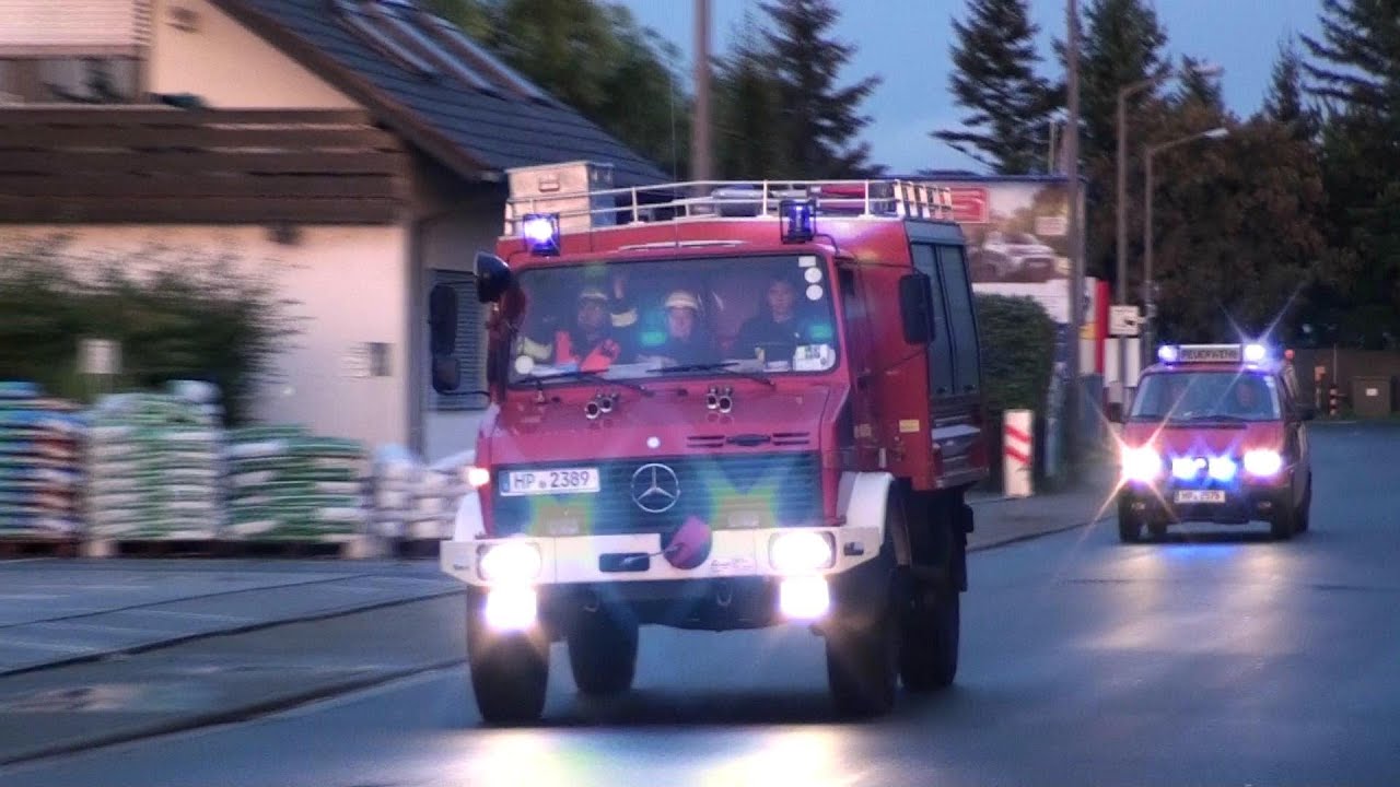 ErkKW, HLF 10/10 [FF Bobstadt] + HLF 10/6, RW 1, MTF [FF Riedrode]