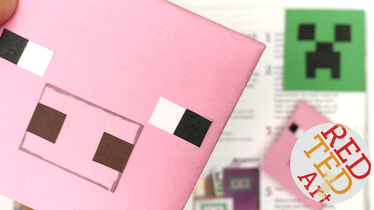 Easy Minecraft Pig Bookmark DIY - Paper Crafts