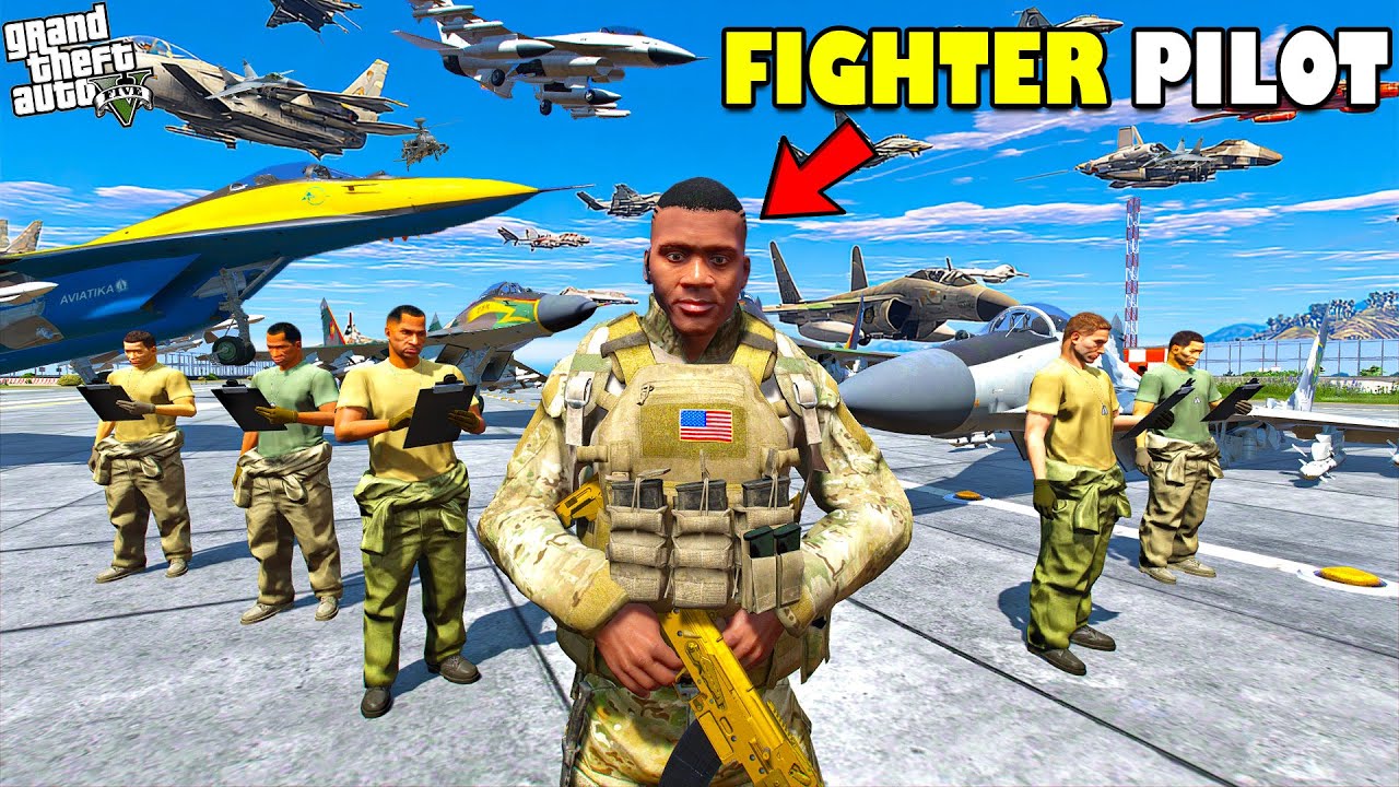 Franklin Joins the AIRFORCE and Becomes a FIGHTER PILOT in GTA 5! | SHINCHAN and CHOP