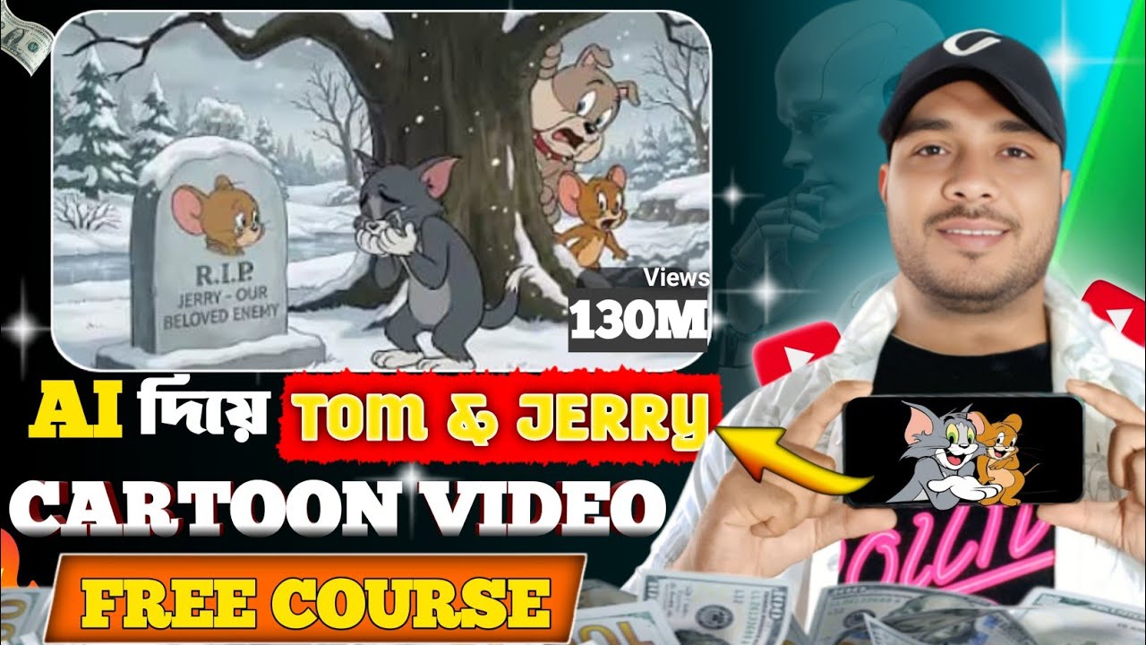 AI Diye Cartoon Video Kivabe Banabo Full Course | How To Create Tom and Jerry Cartoon Video on 📲
